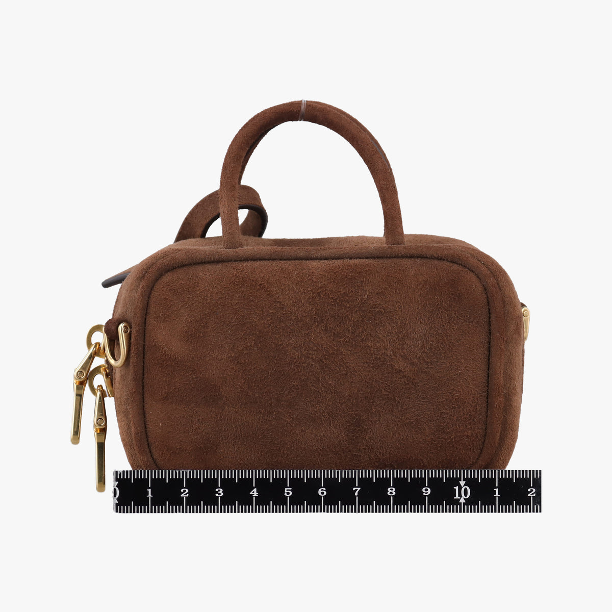 Pre-owned Miu Miu Micro Beau Brown Suede  shoulderbag | stylenewstar