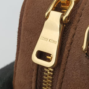 Pre-owned Miu Miu Micro Beau Brown Suede  shoulderbag | stylenewstar