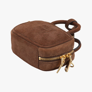 Pre-owned Miu Miu Micro Beau Brown Suede  shoulderbag | stylenewstar