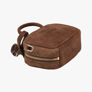 Pre-owned Miu Miu Micro Beau Brown Suede  shoulderbag | stylenewstar