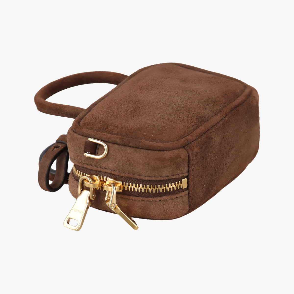 Pre-owned Miu Miu Micro Beau Brown Suede  shoulderbag | stylenewstar