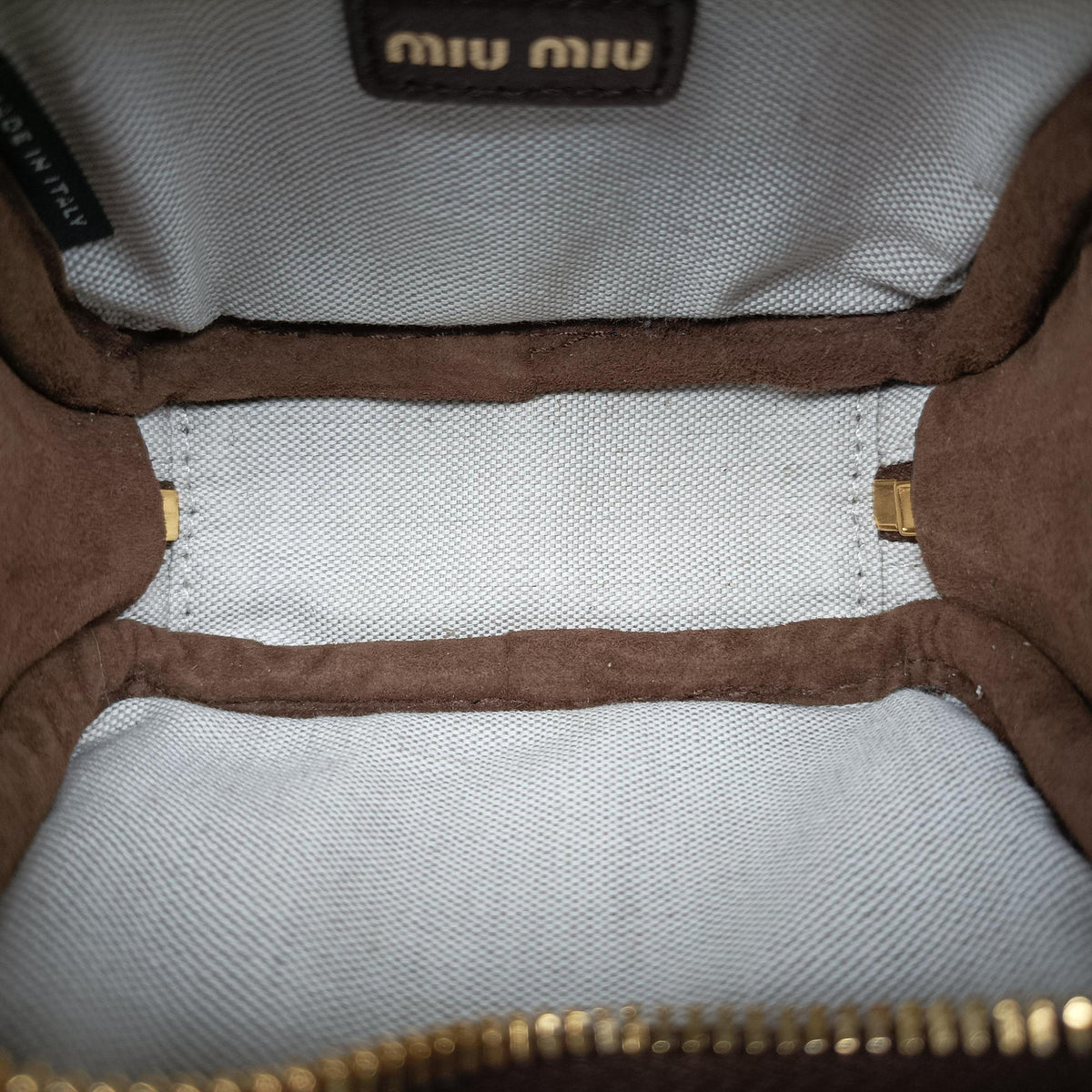 Pre-owned Miu Miu Micro Beau Brown Suede  shoulderbag | stylenewstar