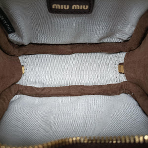 Pre-owned Miu Miu Micro Beau Brown Suede  shoulderbag | stylenewstar
