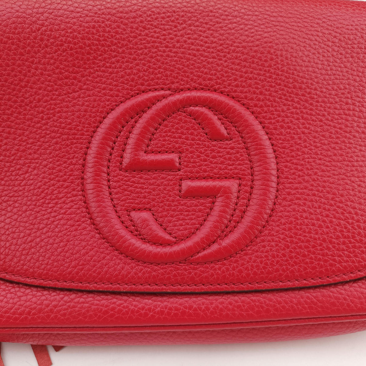 Pre-owned Gucci SOHO Red Leather 336752 shoulderbag | stylenewstar