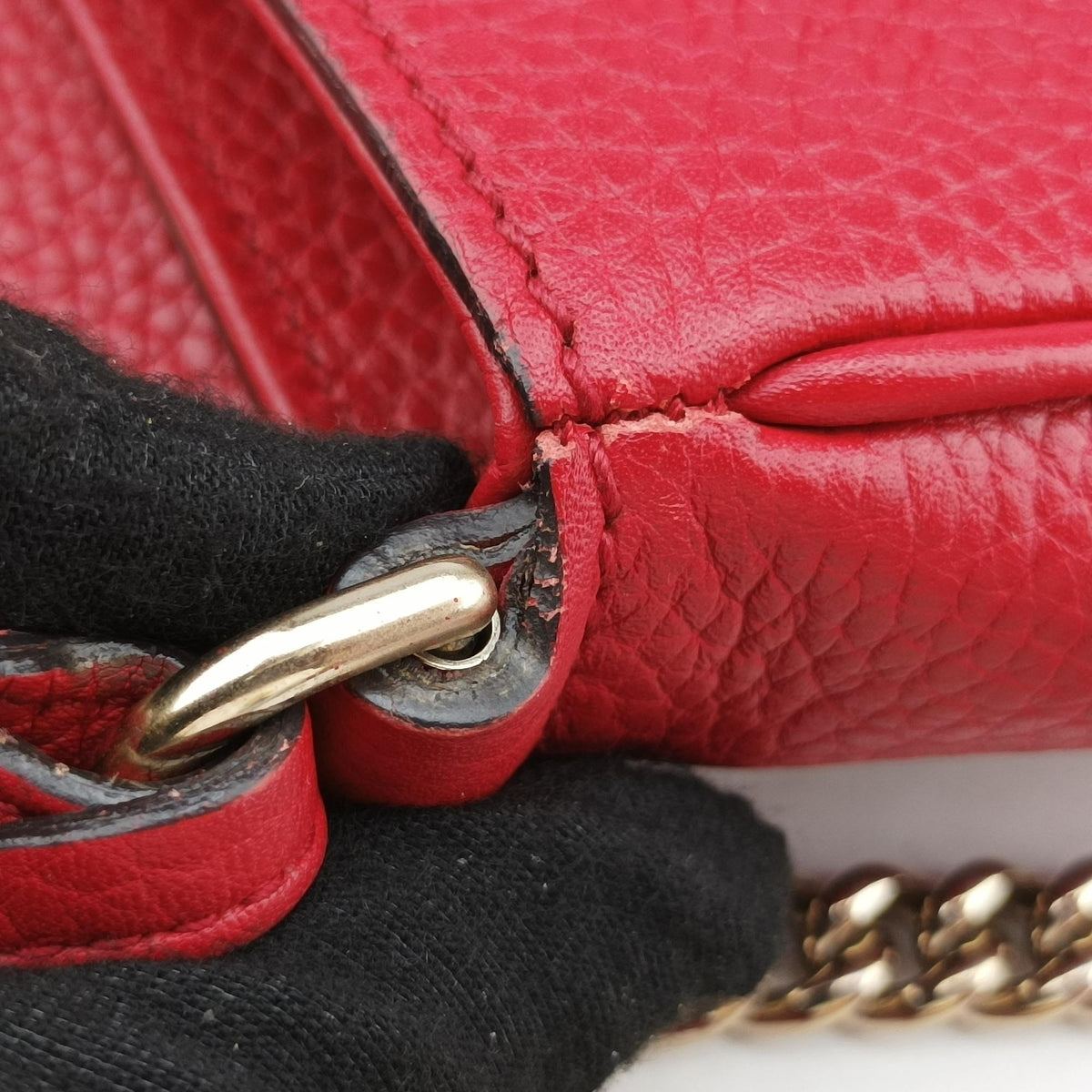 Pre-owned Gucci SOHO Red Leather 336752 shoulderbag | stylenewstar