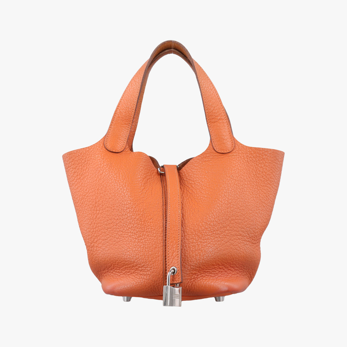 Vintage Hermes Picotin Lock Orange Taurillon Clemence  handbag | stylenewstar