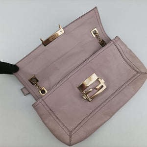 Pre-owned Fendi Baguette Chain Flap Pink Leather 8BT139 shoulderbag | stylenewstar