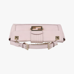 Pre-owned Fendi Baguette Chain Flap Pink Leather 8BT139 shoulderbag | stylenewstar