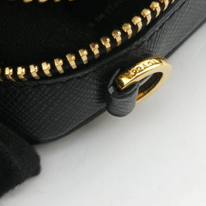 Vintage Prada Ribbon Mini Pochette Black SAFFIANO Leather 1NF674 clutchbag | stylenewstar