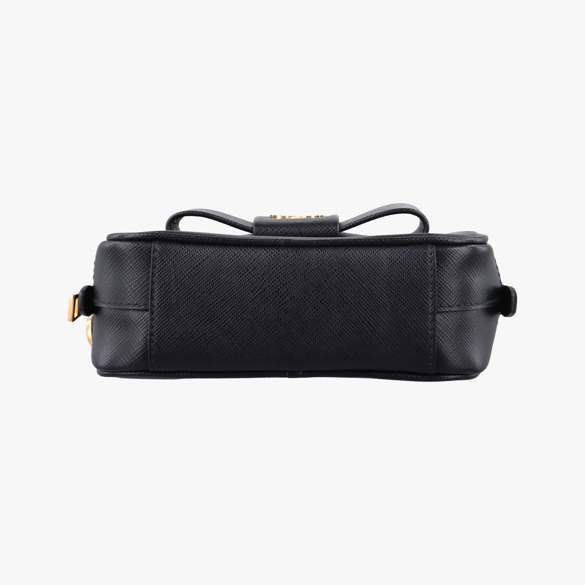 Vintage Prada Ribbon Mini Pochette Black SAFFIANO Leather 1NF674 clutchbag | stylenewstar