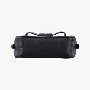 Vintage Prada Ribbon Mini Pochette Black SAFFIANO Leather 1NF674 clutchbag | stylenewstar