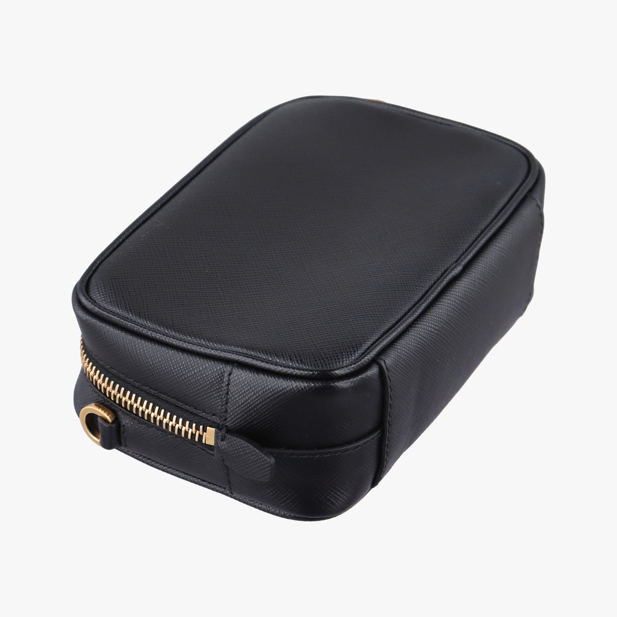 Vintage Prada Ribbon Mini Pochette Black SAFFIANO Leather 1NF674 clutchbag | stylenewstar