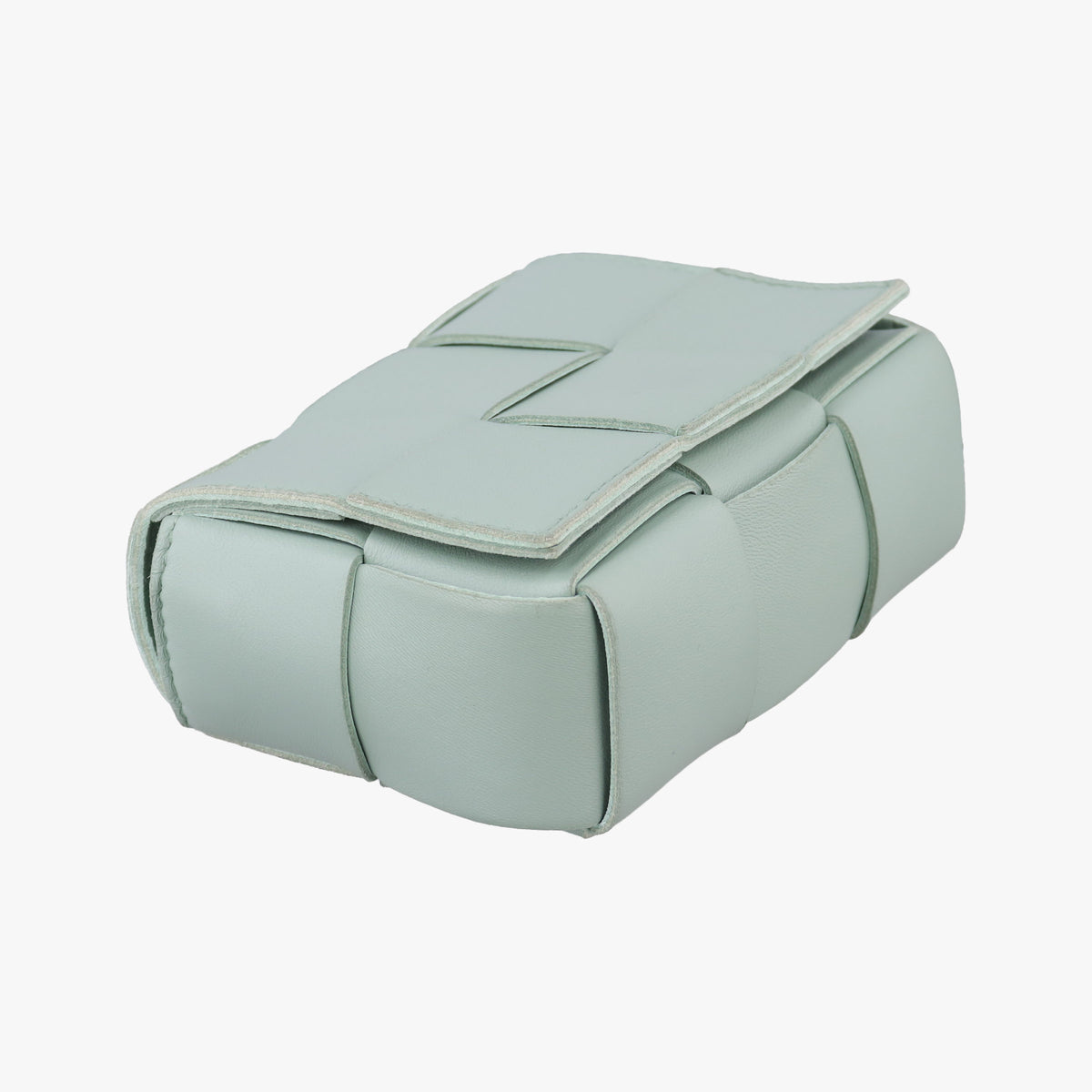 Pre-owned Bottega Veneta candy cassette Light Green lambskin  shoulderbag | stylenewstar