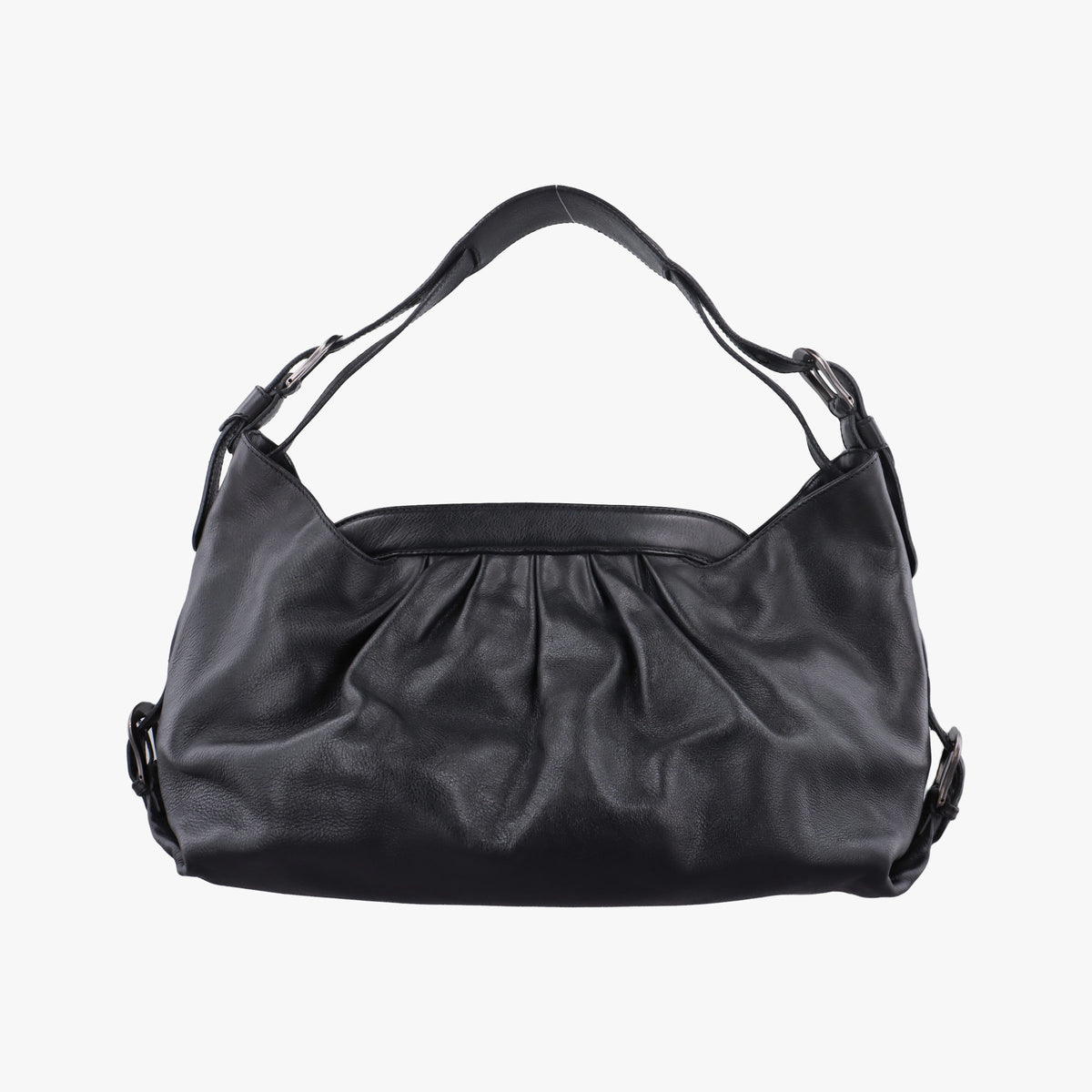 Vintage Fendi Toile de Cuir Black Leather 8BR579 handbag | stylenewstar