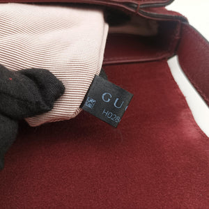 Pre-owned Gucci Arli Burgundy Suede×leather 550126 shoulderbag | stylenewstar