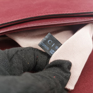 Pre-owned Gucci Arli Burgundy Suede×leather 550126 shoulderbag | stylenewstar