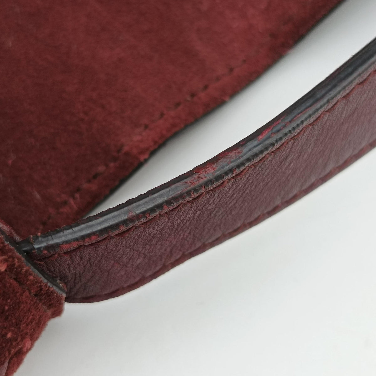 Pre-owned Gucci Arli Burgundy Suede×leather 550126 shoulderbag | stylenewstar
