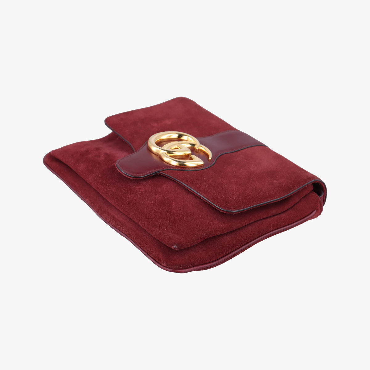 Pre-owned Gucci Arli Burgundy Suede×leather 550126 shoulderbag | stylenewstar
