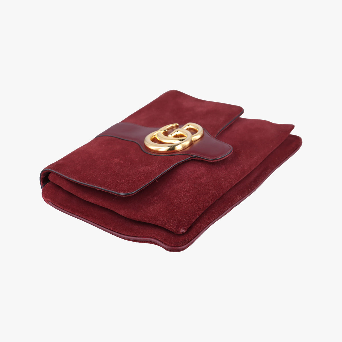 Pre-owned Gucci Arli Burgundy Suede×leather 550126 shoulderbag | stylenewstar