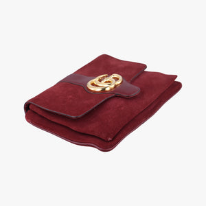 Pre-owned Gucci Arli Burgundy Suede×leather 550126 shoulderbag | stylenewstar