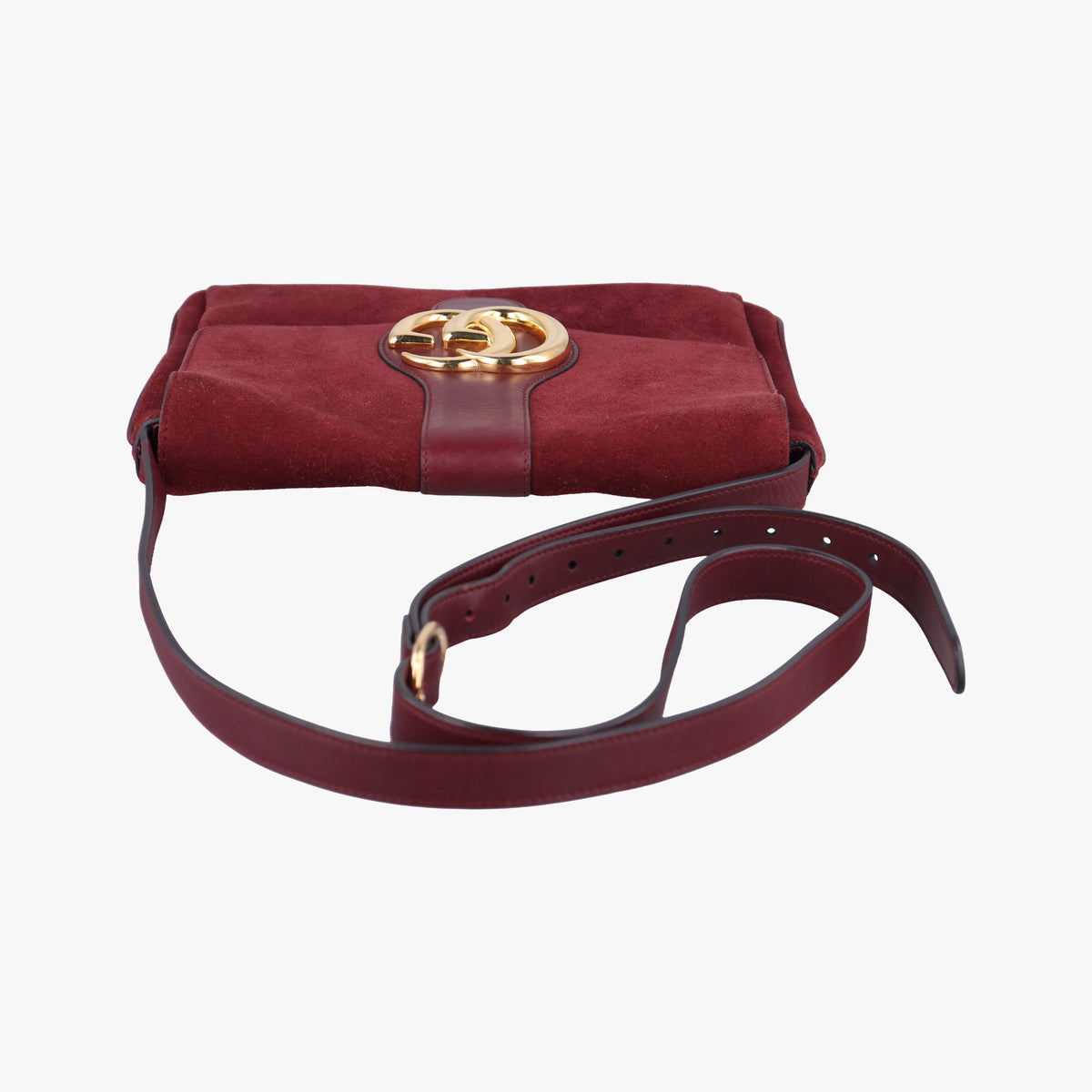 Pre-owned Gucci Arli Burgundy Suede×leather 550126 shoulderbag | stylenewstar