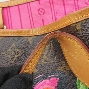 Secondhand Louis Vuitton Neverfull MM brown×multi Monogram rose M48613 shoulderbag | stylenewstar