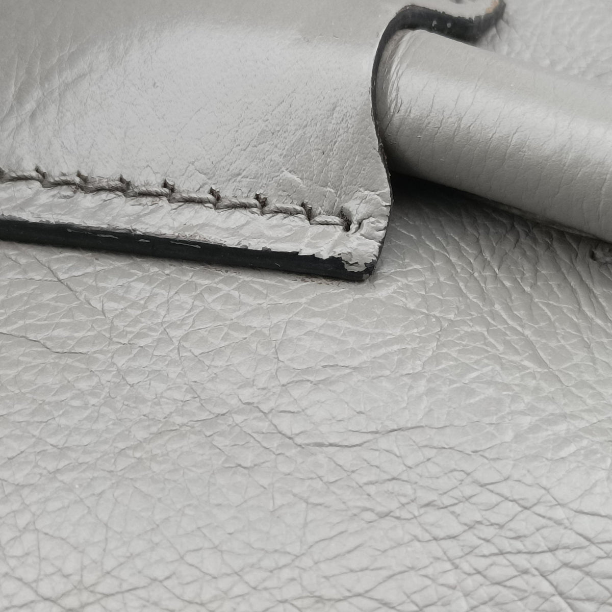 Secondhand Prada Glace Twin Pocket Tote Grey leather B2625M handbag | stylenewstar