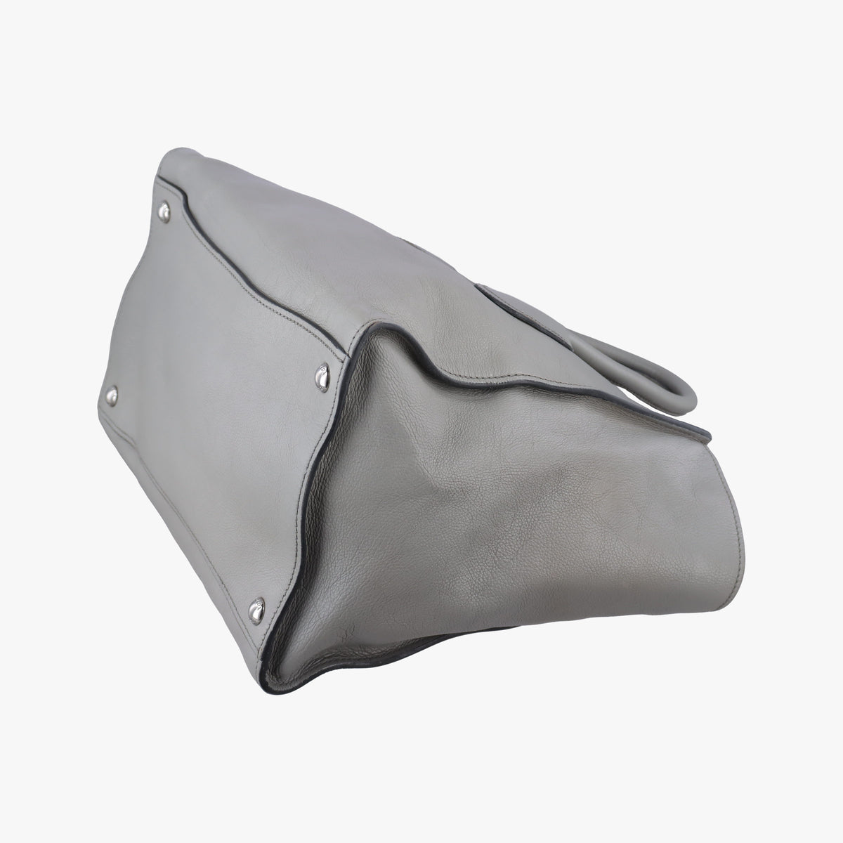 Secondhand Prada Glace Twin Pocket Tote Grey leather B2625M handbag | stylenewstar