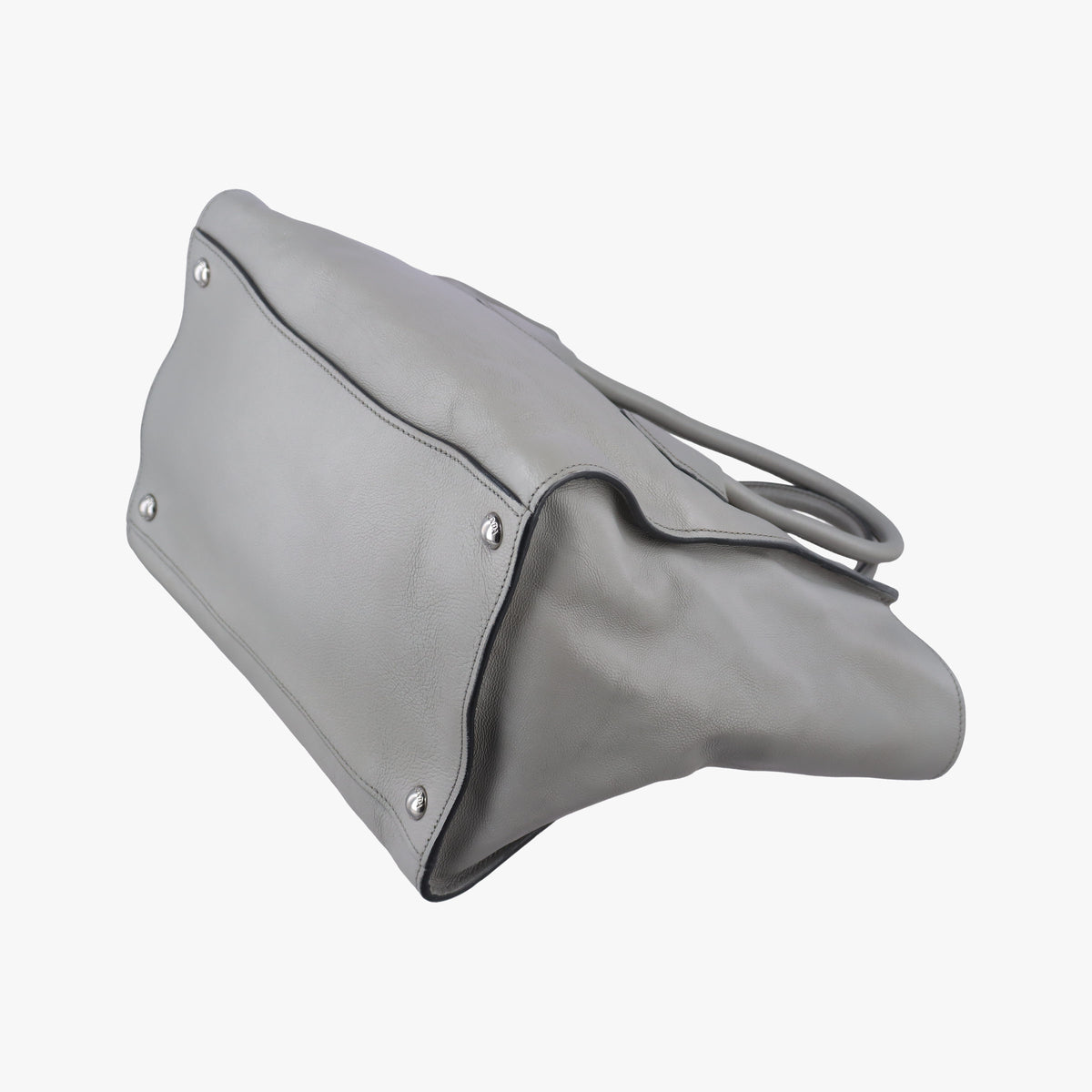 Secondhand Prada Glace Twin Pocket Tote Grey leather B2625M handbag | stylenewstar