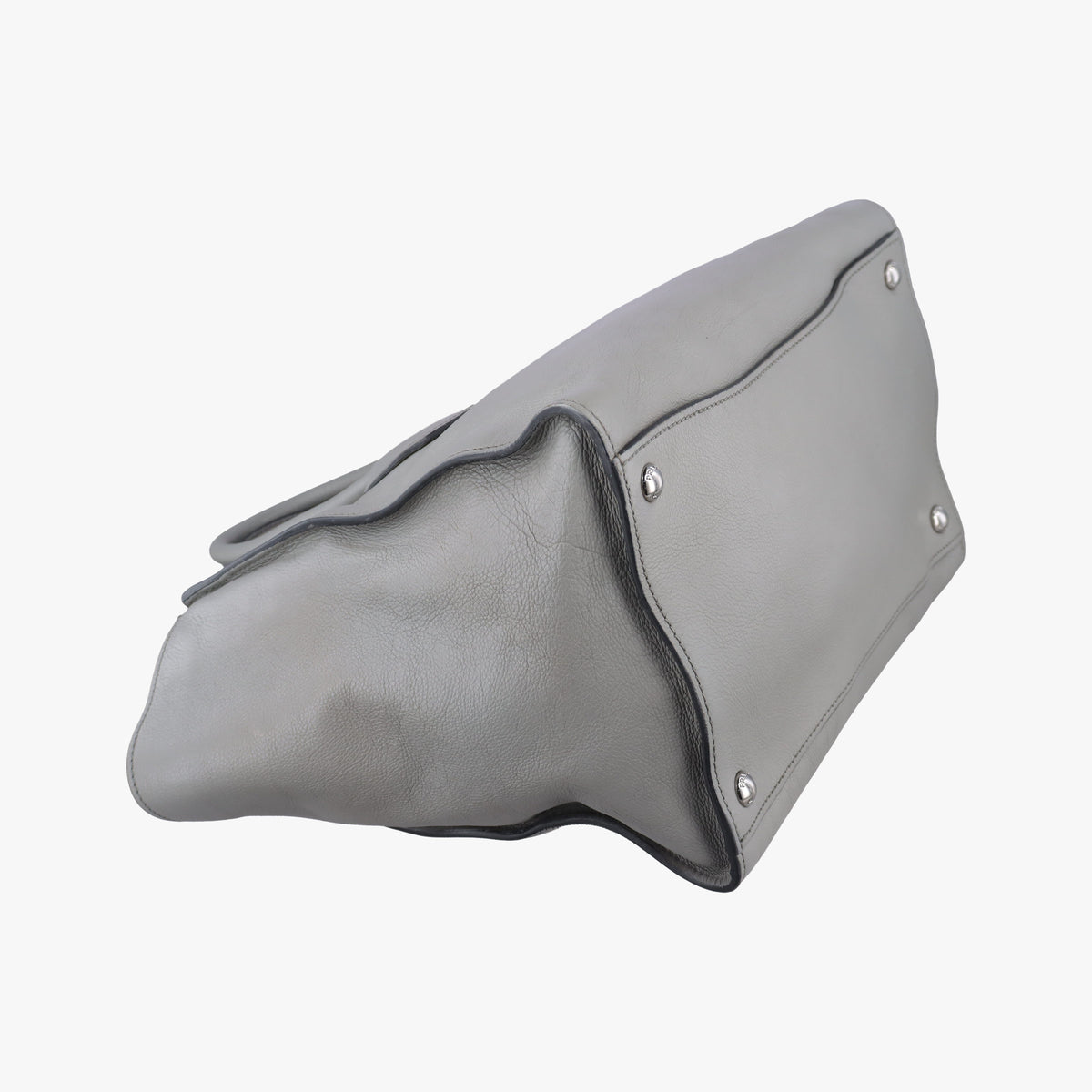 Secondhand Prada Glace Twin Pocket Tote Grey leather B2625M handbag | stylenewstar