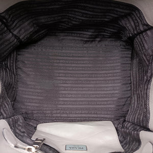 Secondhand Prada Glace Twin Pocket Tote Grey leather B2625M handbag | stylenewstar