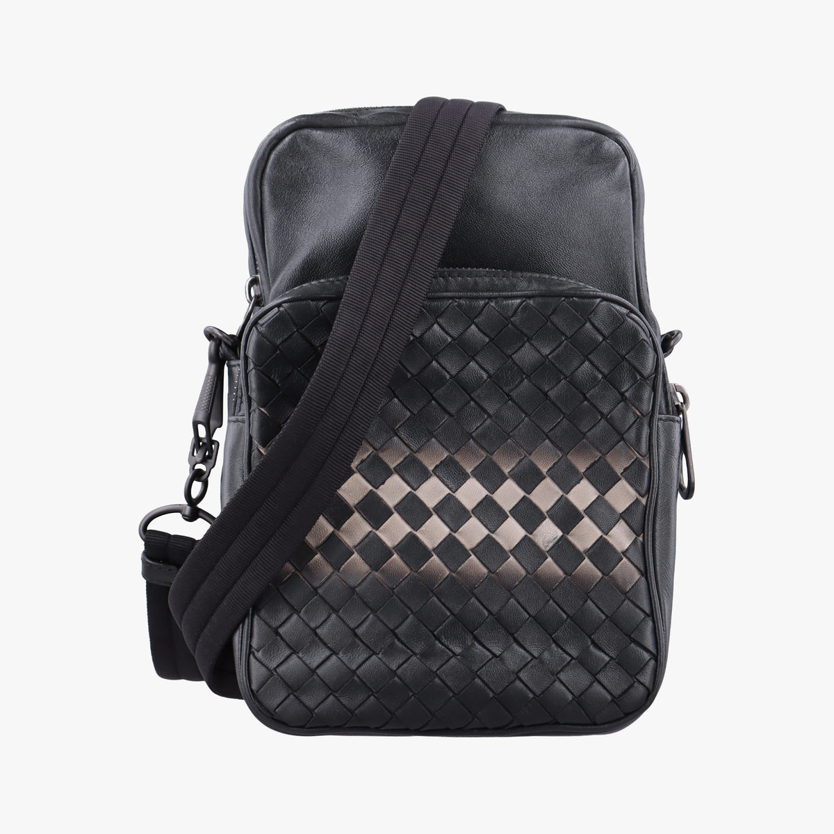 Pre-owned Bottega Veneta Intrecciato Black × Beige Lambskin  shoulderbag | stylenewstar