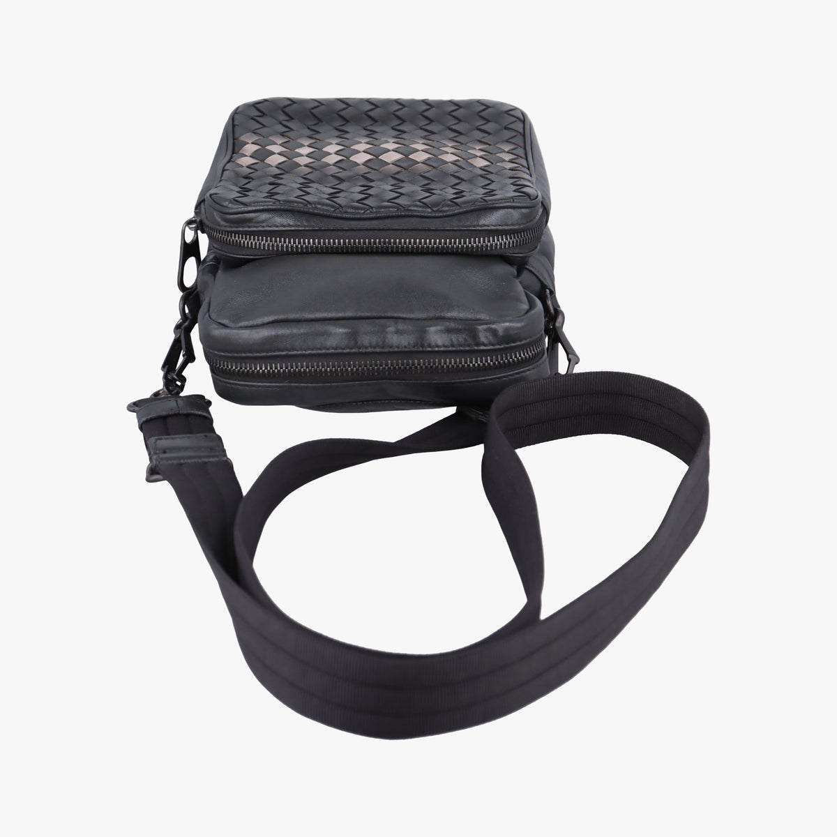 Pre-owned Bottega Veneta Intrecciato Black × Beige Lambskin  shoulderbag | stylenewstar