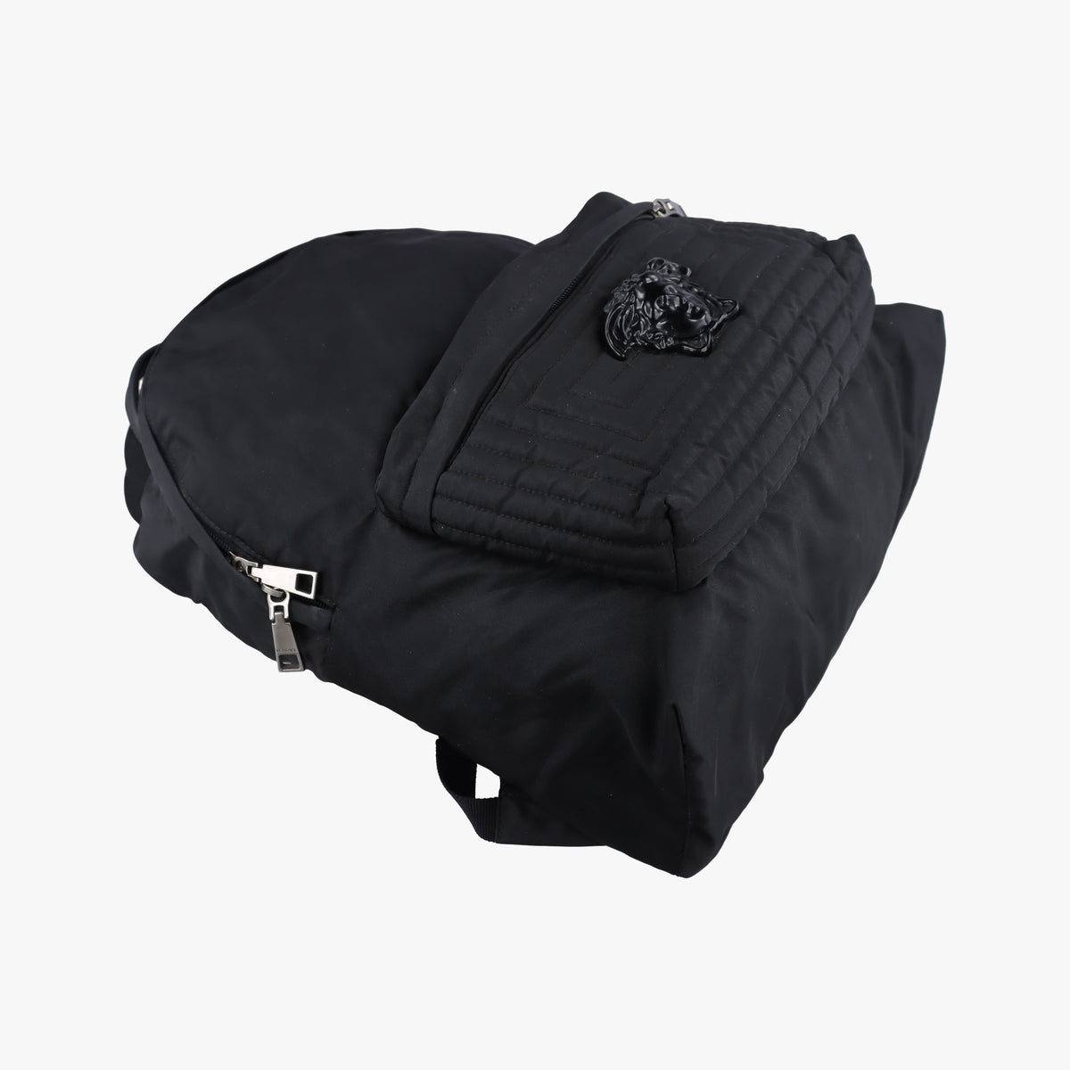 Pre-owned VERSACE La Medusa Black nylon  backpack/rucksack | stylenewstar