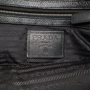 Pre-owned Prada Logo Black Leather VA0802 shoulderbag | stylenewstar