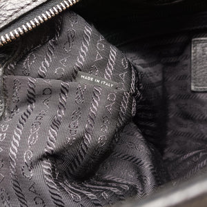 Pre-owned Prada Logo Black Leather VA0802 shoulderbag | stylenewstar