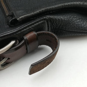 Pre-owned Prada Logo Black Leather VA0802 shoulderbag | stylenewstar