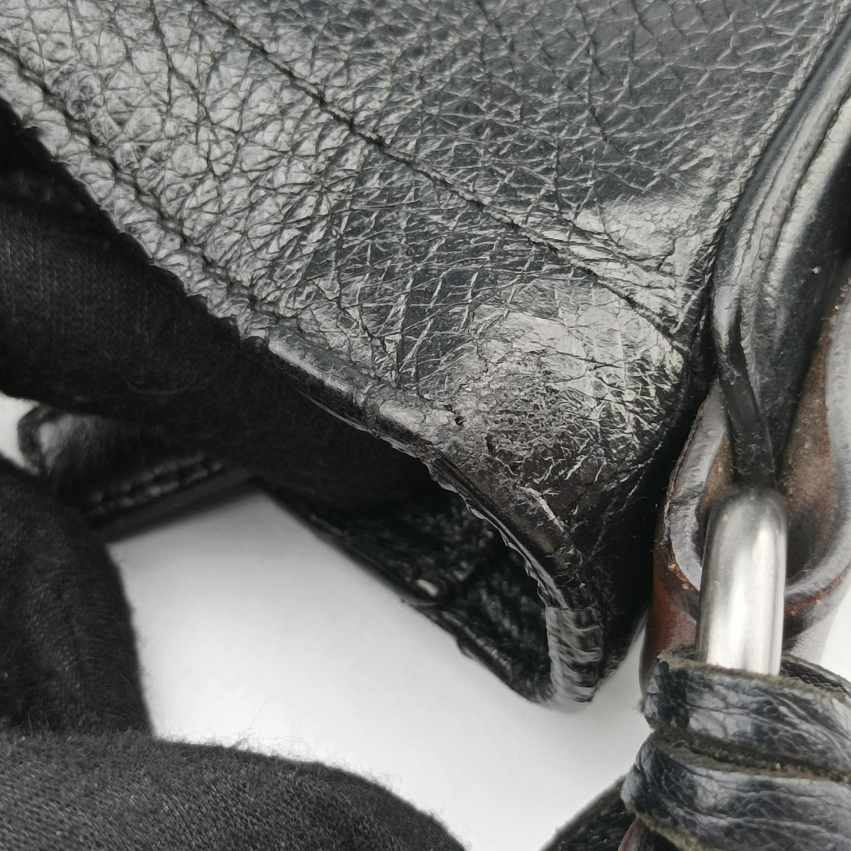 Pre-owned Prada Logo Black Leather VA0802 shoulderbag | stylenewstar