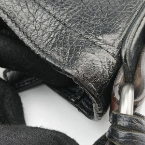 Pre-owned Prada Logo Black Leather VA0802 shoulderbag | stylenewstar