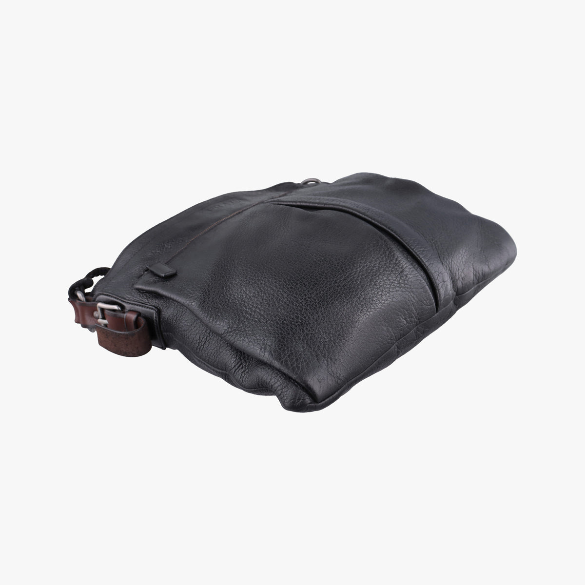 Pre-owned Prada Logo Black Leather VA0802 shoulderbag | stylenewstar