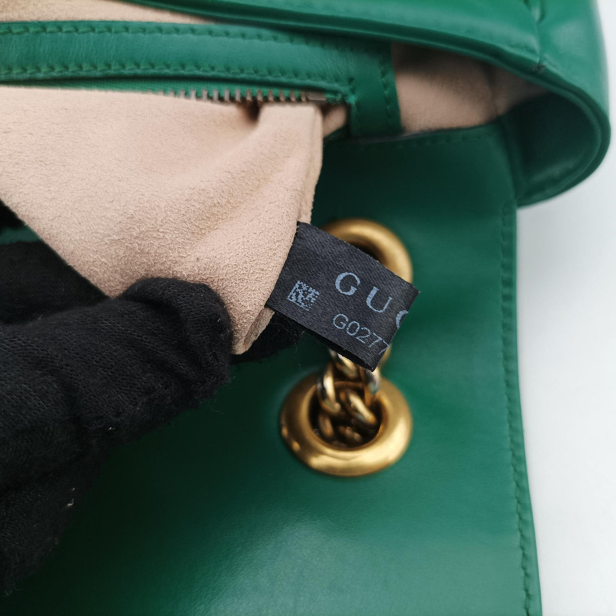 Pre-owned Gucci GG Marmont Green Leather 443497 shoulderbag | stylenewstar