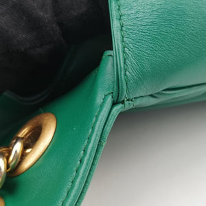 Pre-owned Gucci GG Marmont Green Leather 443497 shoulderbag | stylenewstar