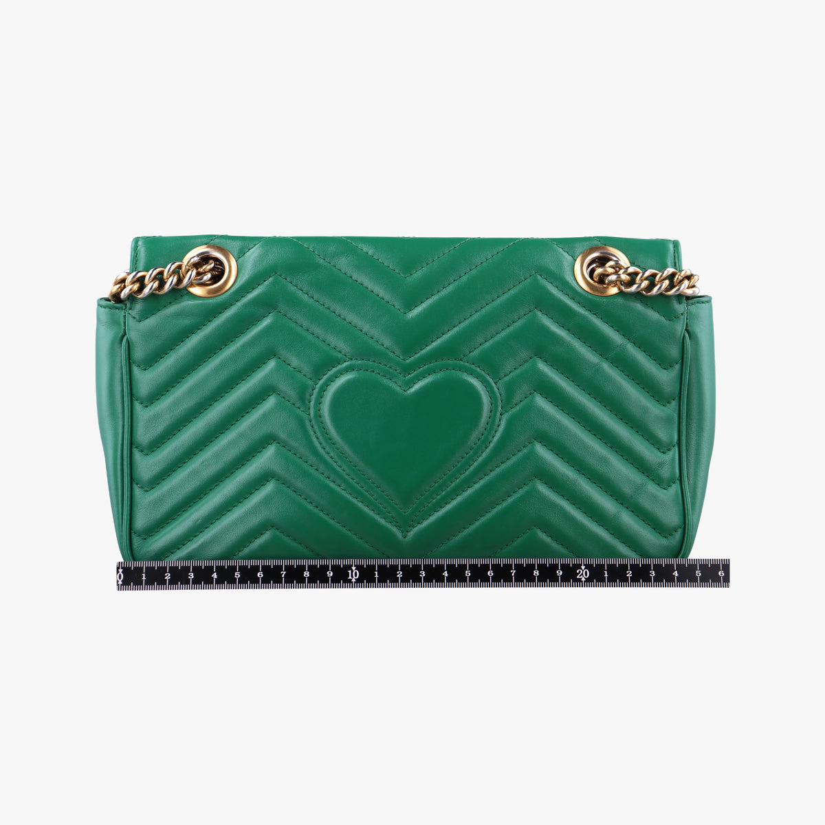 Pre-owned Gucci GG Marmont Green Leather 443497 shoulderbag | stylenewstar