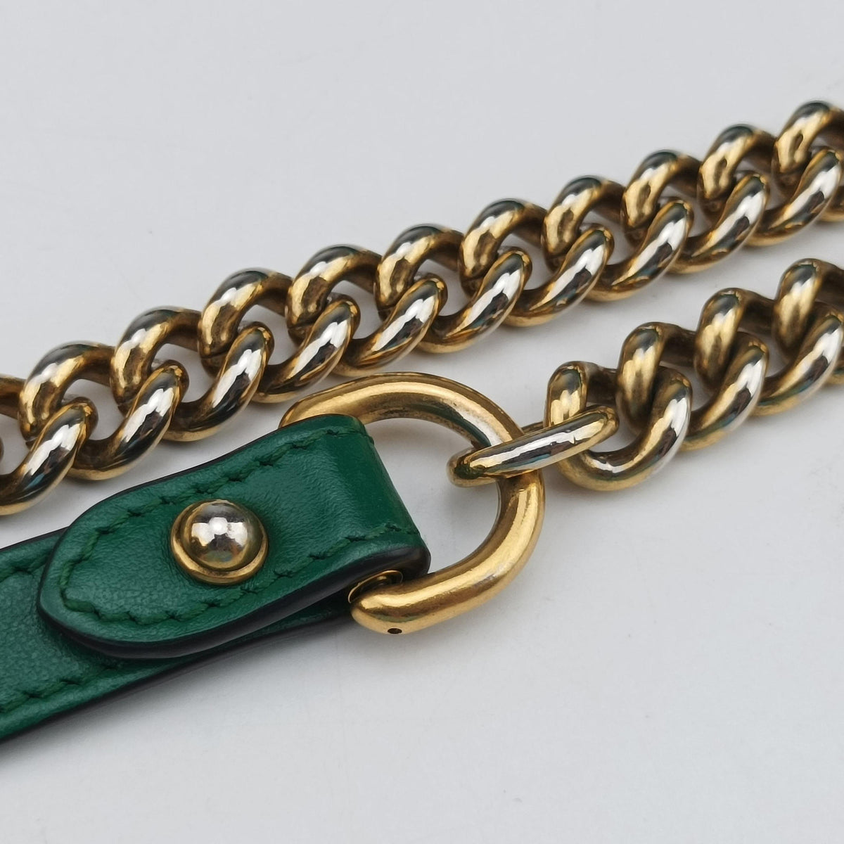 Pre-owned Gucci GG Marmont Green Leather 443497 shoulderbag | stylenewstar