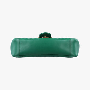 Pre-owned Gucci GG Marmont Green Leather 443497 shoulderbag | stylenewstar