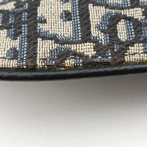 Vintage Christian Dior saddle Navy Jacquard×Leather  bum bag/waist bag | stylenewstar