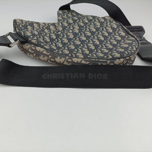 Vintage Christian Dior saddle Navy Jacquard×Leather  bum bag/waist bag | stylenewstar