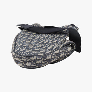 Vintage Christian Dior saddle Navy Jacquard×Leather  bum bag/waist bag | stylenewstar