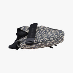 Vintage Christian Dior saddle Navy Jacquard×Leather  bum bag/waist bag | stylenewstar