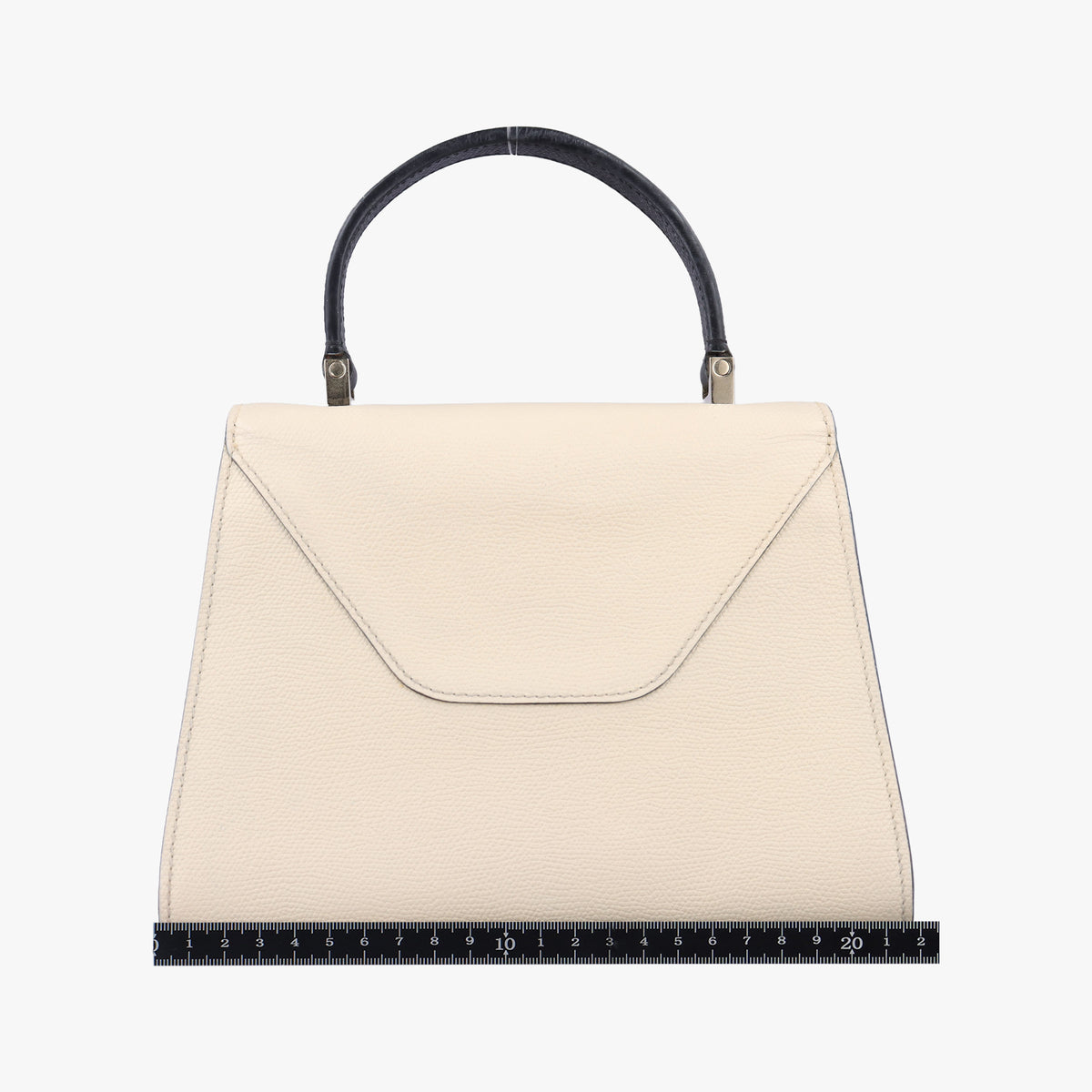 Pre-owned Valextra Iside White × Black Calfskin  shoulderbag | stylenewstar